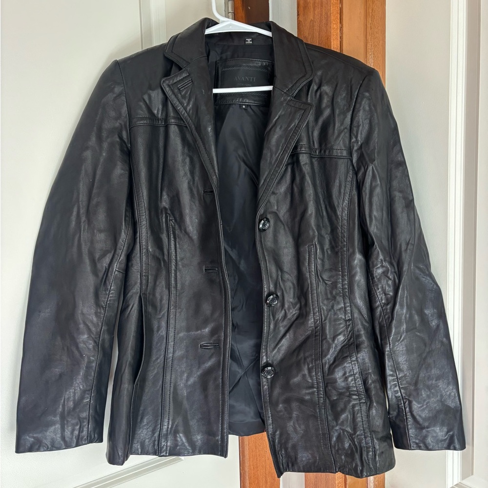 Avanti Men's Black Leather Jacket